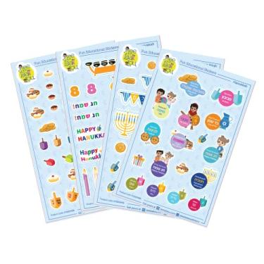 Imagem de Lee Laa Lou, Hanukkah Stickers (100 Pack), 4 Sheets, Learning Activity for Kids. Includes Candle and Menorah Stickers.