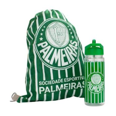 Imagem de Garrafa Palmeiras 450ml Plástica Com Mochila Tipo Saco Eas026 - Mileno