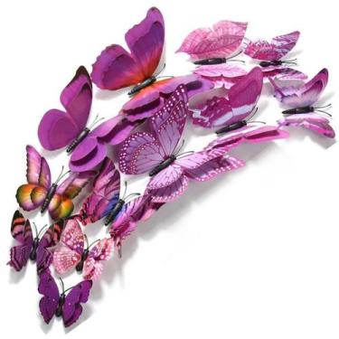Imagem de Borboletas 3D Ímã Geladeira Decoração Fashion Adesivo Parede - IMP, Ro