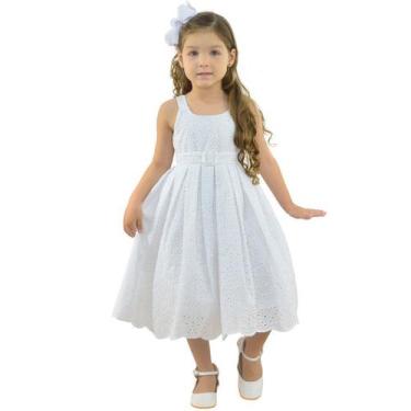 Imagem de Vestido Laise Branco Infantil: Elegância dos 6 meses aos 10 anos - Mod