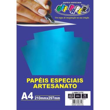 Imagem de Papel Lamicote A4 250g Azul Off Paper - 10 Folhas