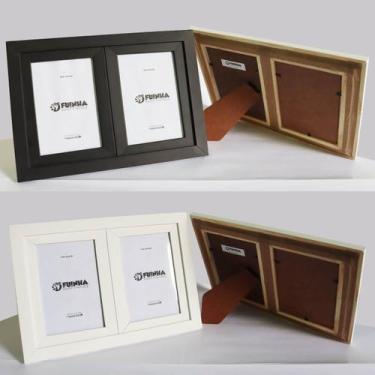 Imagem de Painel de Fotos Duplo Porta Retrato Vintage 2 fotos com Moldura e Acet