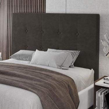 Imagem de Cabeceira Solteiro Lua 90cm Veludo Marrom Patoti Móveis - Italian Flex