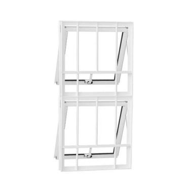 Imagem de Janela Maxim-Ar em Alumínio Branco 100x50x4 cm 2 Folhas VL Com Grade N