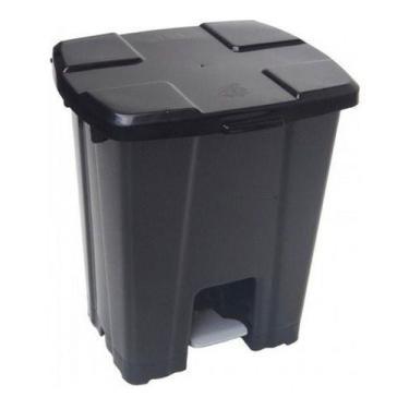 Imagem de Lixeira Quadrada Plástica Com Pedal 60 Litros Jsn, Vermelho