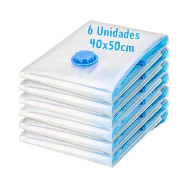 Imagem de Kit 6 Sacos À Vácuo Organizador Roupas Vacuum Bag 40x50cm - Top Útil, 