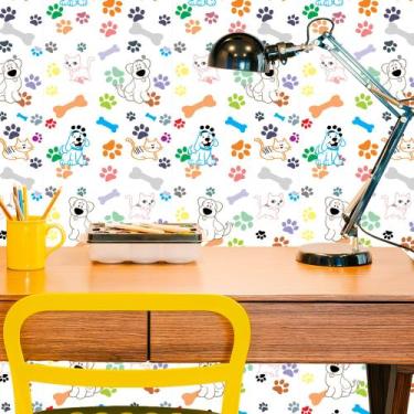 Imagem de Adesivo De Parede Patinhas e Pets 310x58cm - PapelDeParedeDigital