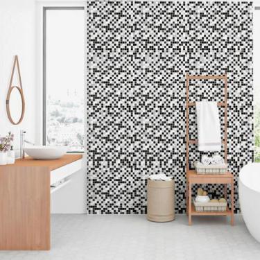 Imagem de Adesivo De Parede Pastilha Preto e Branca 310x58cm - PPDPA31 - Papelde