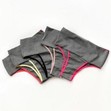 Imagem de Kit 5 Calcinhas Fitness Cintura Alta Cós Duplo Atacado - ALL FRI, Sort