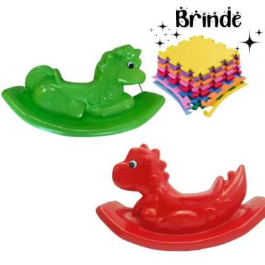 Imagem de Brinquedo Gangorra Unicórnio e Dino - Playground Completo para Criança