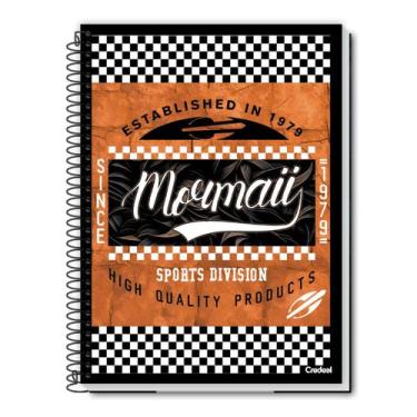 Imagem de Caderno Mormaii Capa Dura Espiral 1Matéria Escolar Masculino, Laranja