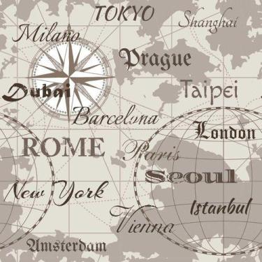 Imagem de Papel De Parede Temático Mapa Cidades Turísticas-1,50x0,50m - DEKAL DE