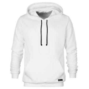 Imagem de Blusão Moletom Canguru Masculino e Feminino Liso Básico com Capuz e Bo