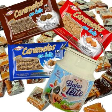 Imagem de Combo Caramelos -  Tradicionais + Lata Decorativa Leiteira -  Santa Ri