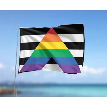 Imagem de Bandeira Aliado Hétero LGBTQIA+ 80cmx140cm Tecido Oxford 100% Poliéste