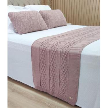 Imagem de Manta Peseira Tricot Cama King 260x60cm +2 Capa de Almofada C1 - USUFR