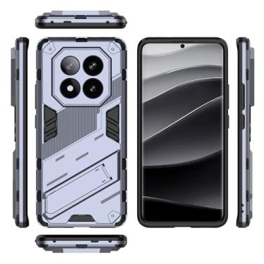 Imagem de Compatível Com Capa Para Xiaomi Redmi Note 14 Pro Plus 5G (versão Doméstica), Capa Protetora Para Telefone À Prova De Choque Kickstand, Capa Protetora Para PC E TPU Para Celular(Gray)
