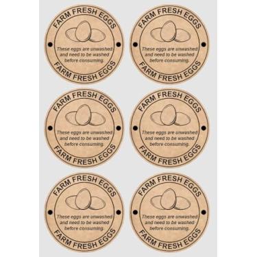 Imagem de Adesivos redondos de 5 cm, 300 peças, ovos frescos, ovos não lavados, embalagem de fazenda, produtos agrícolas, ovos frescos