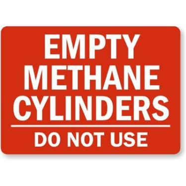 Imagem de Smartsign Etiqueta de vinil S-9311-EU-14 "Cilindros vazios de metano - Não use", 25,4 cm de comprimento, 35,5 cm de largura, 1,3 cm de altura