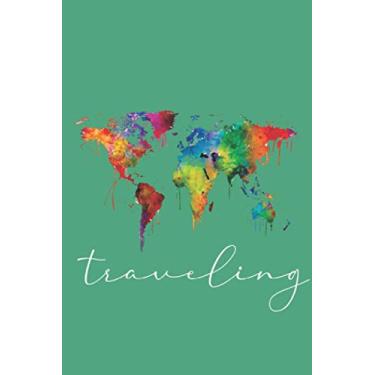 Imagem de Reisetagebuch, Travelbook A5, grün: 120 Seiten, 6x9 Inc., Tagebuch, Reise, Travel, Welt, Weltkarte, Wanderlust, Weltenbummler, Abenteuer, Erlebnisse, ... Ideenbuch, Schreibheft, Traveltagebch