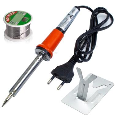 Imagem de Kit Ferro de Solda 60w Com Suporte E Estanho Uso Profissional