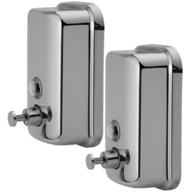 Imagem de Kit 2 Dispensedor Dispenser Aço Inox 304 800ml De Parede Para Alcool Gel Sabonete Líquido ShampooSabão Detergente e Outros NilosDecor