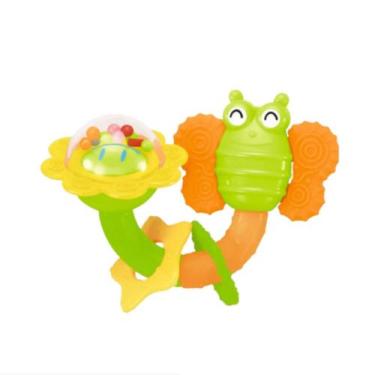 Imagem de Brinquedo Para Bebe Mordedor Chocalho Alivio do Incômodo Borboletinha/