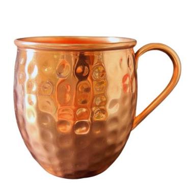 Imagem de Caneca de Cobre Barril 500 Ml (Martelada / Alça de Cobre) - Artesanato