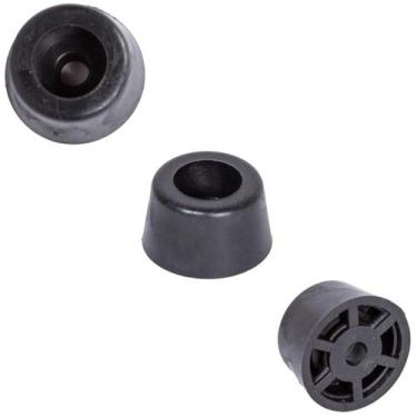 Imagem de Kit 100 Batente 1/2'' 13mm Pvc Preto Pé Sofá Batedor Porta - EMPÓRIO A