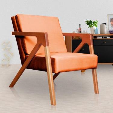 Imagem de Poltrona  Decorativa monalisa belo tok - veludo Terra Cota