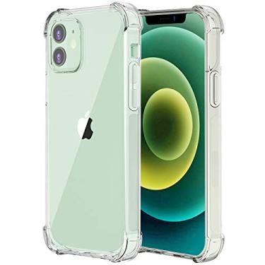 Imagem de USTIYA Capa para iPhone 12 Mini Uso Resistente, Bumper Absorção Choques em TPU Transparente Protector Câmera Espessamento nas Quatro Pontas da Carcasa