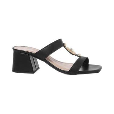 Imagem de Tamanco Feminino Salto Grosso Bloco Médio Social Casual Moda - Stessy 