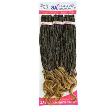 Imagem de Cabelo Box French Curl P/Crochet 55Cm 300g Fibra Premium - GM Hair, 1B