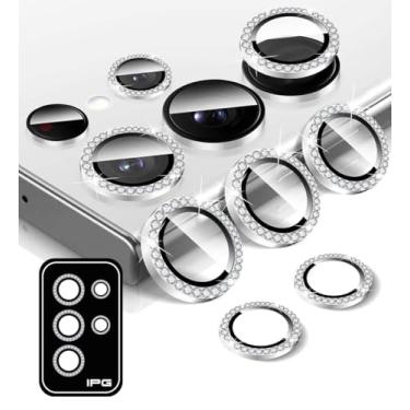 Imagem de IPG Protetor de lente de câmera ProLENS Diamond FRAME para Samsung Galaxy S24 Ultra, classe temperada de silicato de alumina, clareza HD, resistente a arranhões, capa de lente individual para
