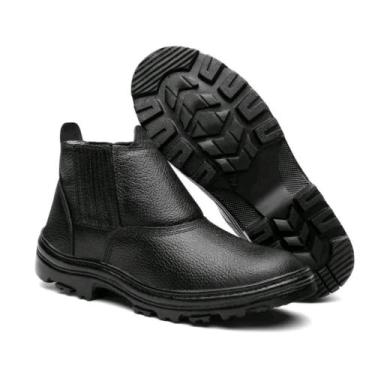 Imagem de Botina de Segurança ENVIADA NA CAIXA de Couro Sola Colada e Costurada 