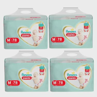 Imagem de Kit 4 Fralda Infantil Pampers Premium Care Pants Tamanho M com 78 Unidades