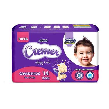 Imagem de Fralda Cremer Magic Care Grandinhos Pacote Jumbo 14 Unidades Descartáveis