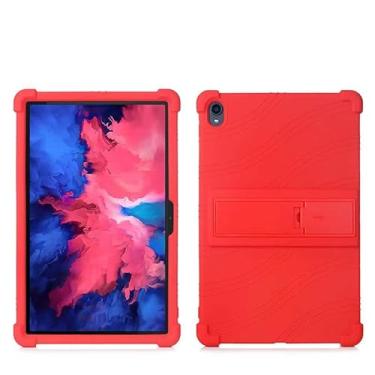 Imagem de QYiiD Capa para Lenovo Tab P11 Plus/P11 (2021/2020), capa protetora de silicone leve à prova de choque macia adequada para crianças para TB-J606F/TB-J606X/TB-J616F, vermelha