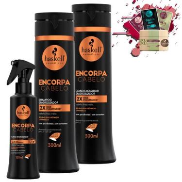 Imagem de Kit Haskell Shampoo Condicionador Encorpa 300ml + Fluido