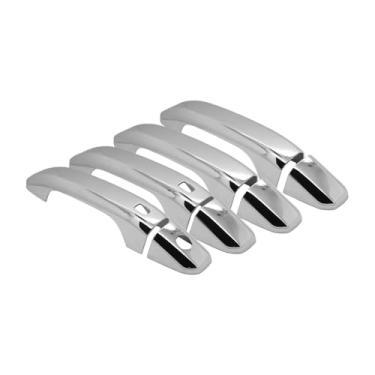 Imagem de SEGADEN Capa de maçaneta cromada compatível com CHEVY CHEVROLET Silverado GMC Sierra 1500 2500 3500 HD 2019-2025 (4 portas sem abertura de passageiro com 2 furos para chave inteligentes) XG7659