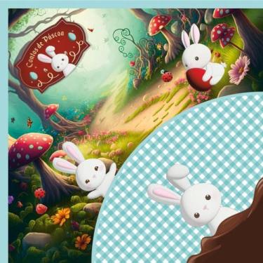 Imagem de Embalagem para OVO de Páscoa 32X32CM Contos de Páscoa Azul Pacote com 