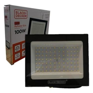 Imagem de Refletor Holofote Eco Led 100w Branco Frio 6500K IP65 Bivolt - Black+D