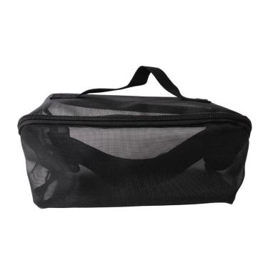 Imagem de Necessaire De Tela Com Divisória Leve E Organizada Miss Frandy Preta