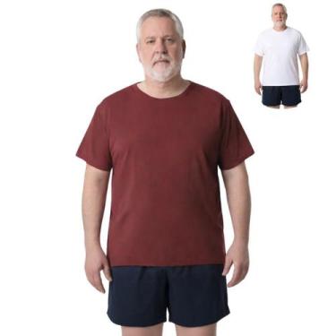 Imagem de Kit 2 Camisas Masculina Manga Curta Plus Size Malha Fria - Genérica, B