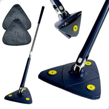Imagem de Mop de Limpeza Rodo Triangular Esfregão de Chão Mágico Giratório 360 G