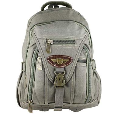 Imagem de Mochila de Lona Resistente Tamanho Grande Comporta Notebook Verde KVN JA9606
