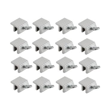 Imagem de Fechaduras de janela deslizante de 16 peças – Fechaduras de segurança de alumínio para janelas e portas deslizantes – Trava de segurança com braçadeira de trilha, fácil instalação, sem perfuração