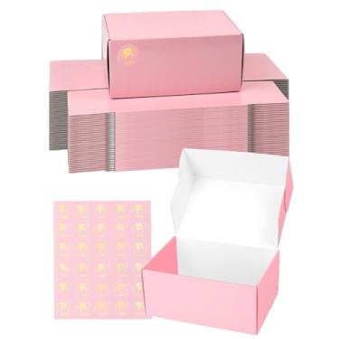 Imagem de TryDrem Caixas De Remessa 9X6X4", Conjunto Com 30, Lindas Papelão Ondulado Rosa, Embalagem Para Correspondência Pequenos Negócios, Presentes, Literatura