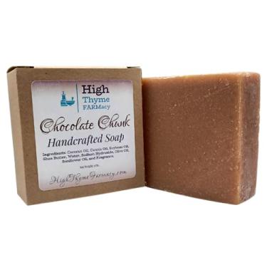 Imagem de High Thyme FARMacy Sabonete Artesanal Com Pedaços De Chocolate - Barra 5 Onças Soda Cáustica Perfumada Para Pele Seca