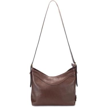 Imagem de Bolsa Feminina em Couro Legitimo Sacola Média Alça Ombro e Transversal